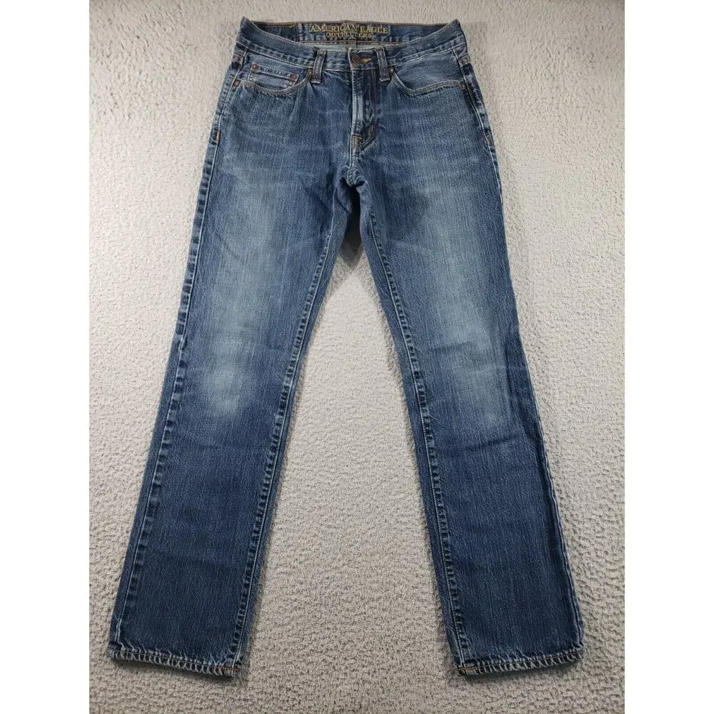 American Eagle Jeans Men's 29x32 *29x31* Slim Straight Blue Denim Cotton Casual